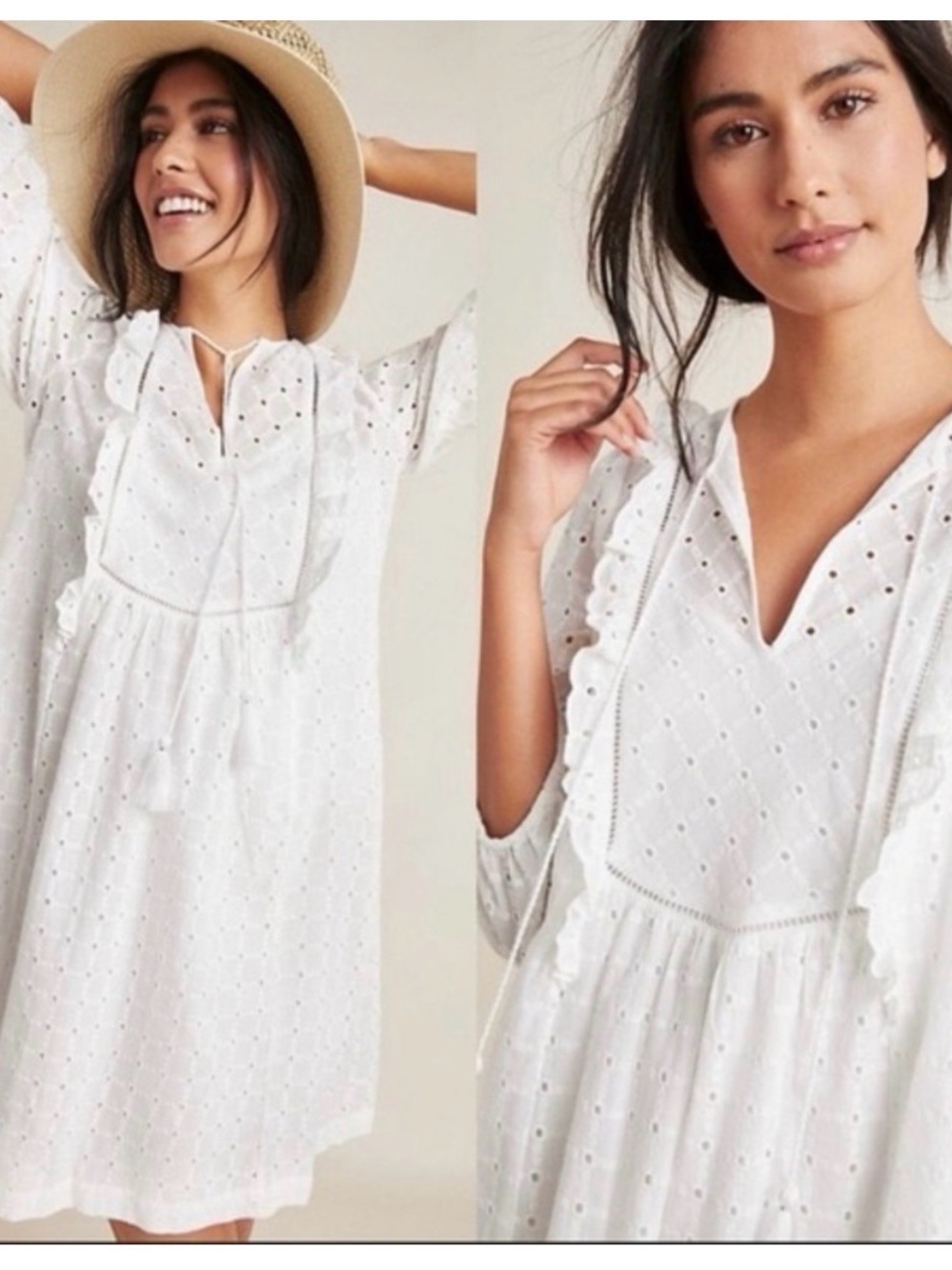 NWT Anthropologie Thames White Eyelet Dress
